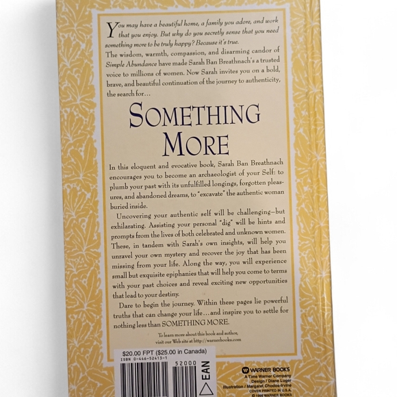 VTG 1998 Warner Books Something More Excavating Authentic Self Breathnach HC - Picture 2 of 8